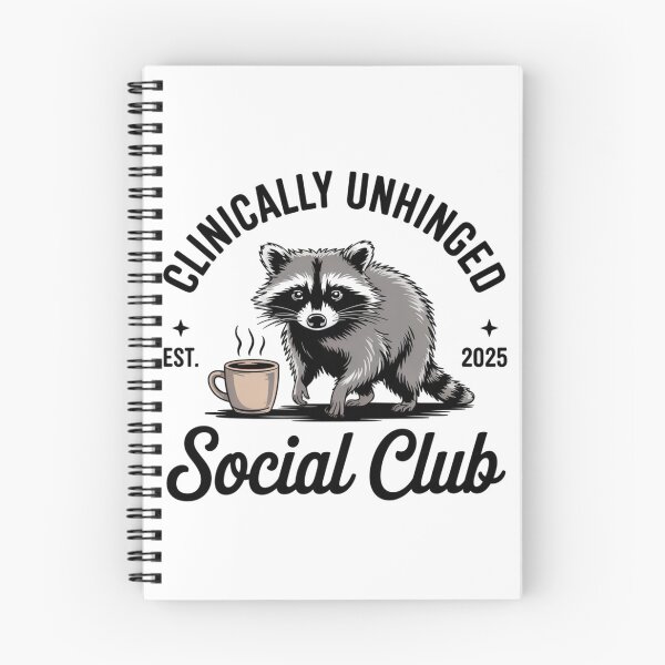 Item preview, Clinically Unhinged Social Club Raccoon designed and sold by catthemedic.