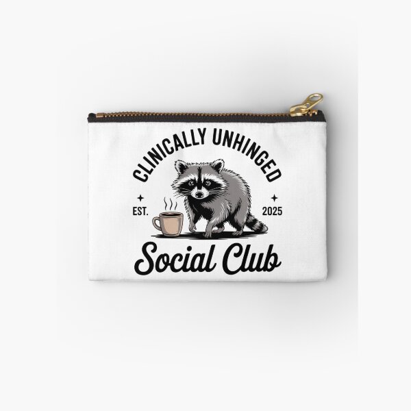 Item preview, Clinically Unhinged Social Club Raccoon designed and sold by catthemedic.