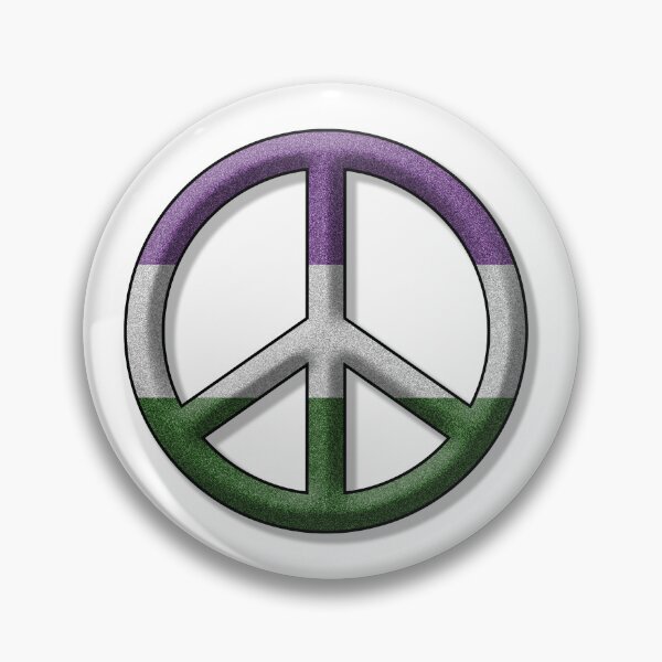 Item preview, Peace Pride design in Genderqueer pride flag colors designed and sold by LiveLoudGraphic.