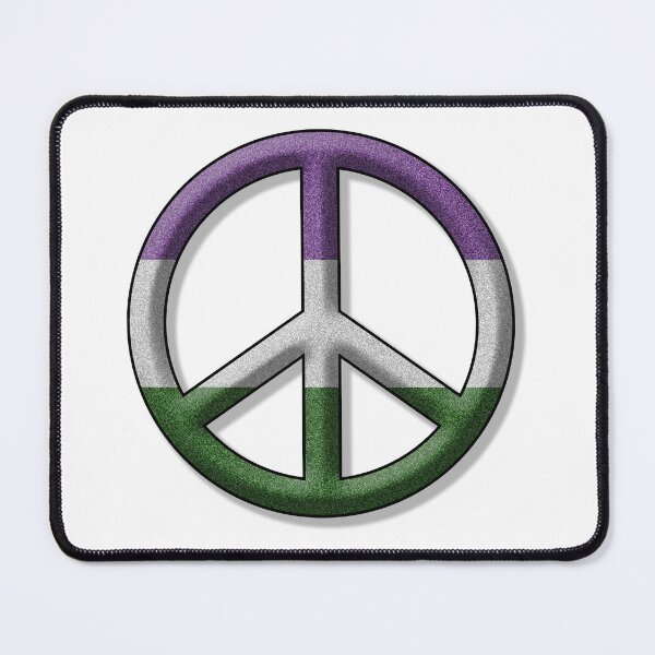 Item preview, Peace Pride design in Genderqueer pride flag colors designed and sold by LiveLoudGraphic.