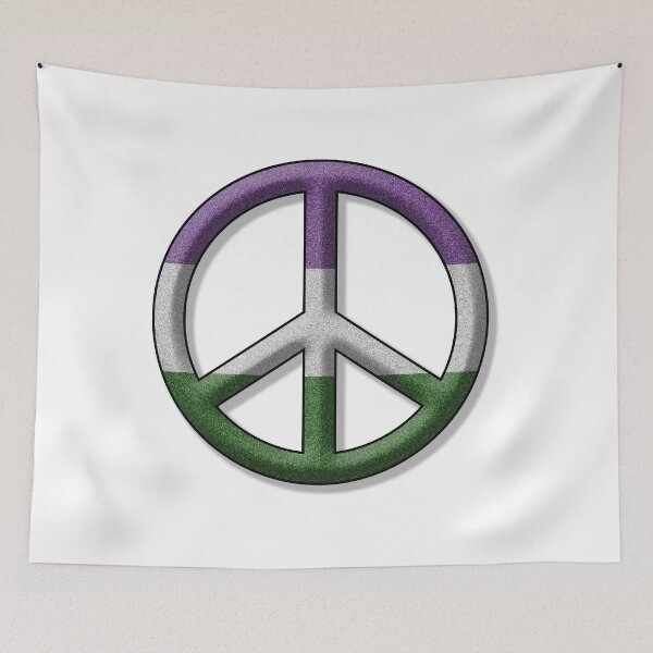 Item preview, Peace Pride design in Genderqueer pride flag colors designed and sold by LiveLoudGraphic.