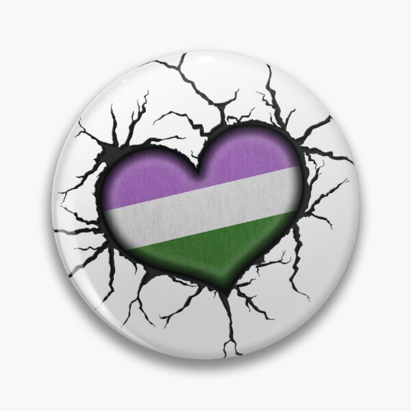 Item preview, Genderqueer Heart Thrown into Cracked surface designed and sold by LiveLoudGraphic.