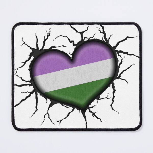 Item preview, Genderqueer Heart Thrown into Cracked surface designed and sold by LiveLoudGraphic.