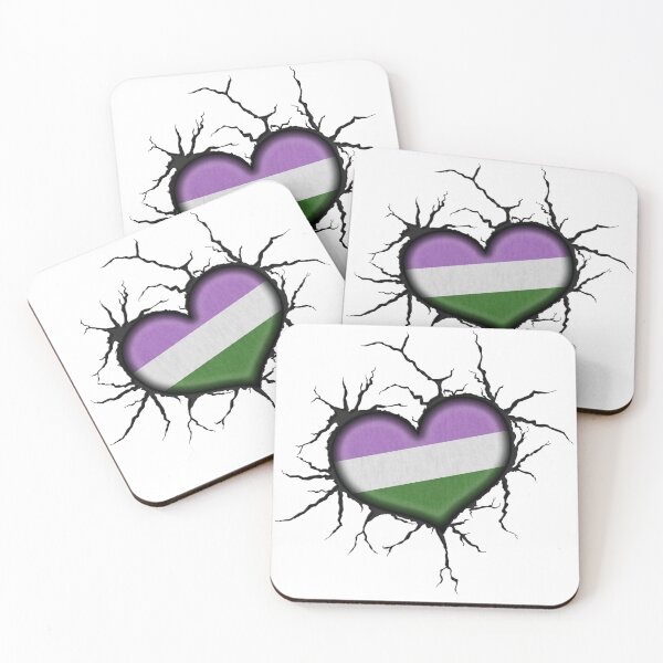 Item preview, Genderqueer Heart Thrown into Cracked surface designed and sold by LiveLoudGraphic.