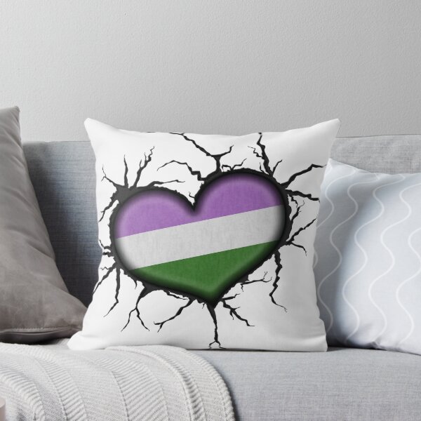 Item preview, Genderqueer Heart Thrown into Cracked surface designed and sold by LiveLoudGraphic.