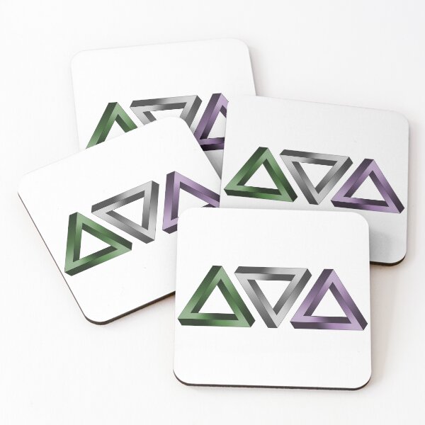 Item preview, Genderqueer Pride Flag Colored Twisted Triangles Optical Illusions designed and sold by LiveLoudGraphic.