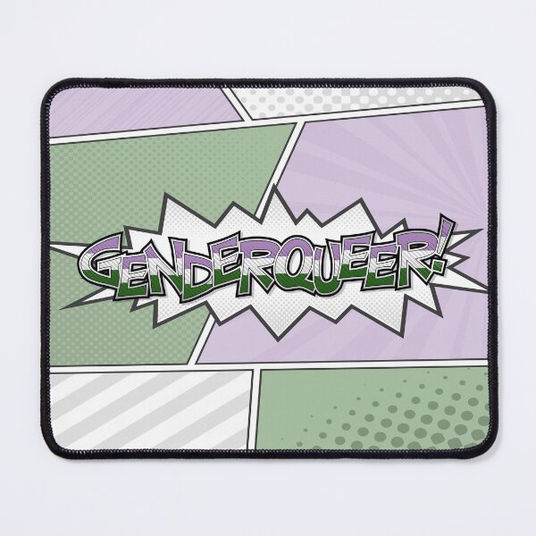 Item preview, Halftone Genderqueer Pride Typography with Flag Background designed and sold by LiveLoudGraphic.