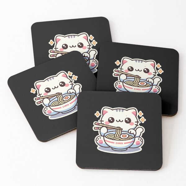 Item preview, Kawaii Cat Eating Ramen – Cute Noodle Lover designed and sold by chantastical.