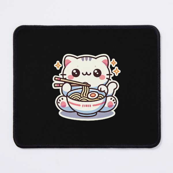 Item preview, Kawaii Cat Eating Ramen – Cute Noodle Lover designed and sold by chantastical.