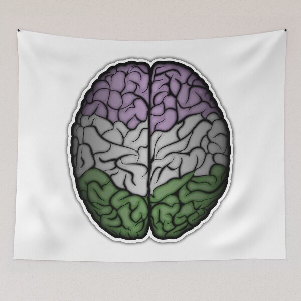 Item preview, Large Genderqueer Pride Flag Colored Brain designed and sold by LiveLoudGraphic.