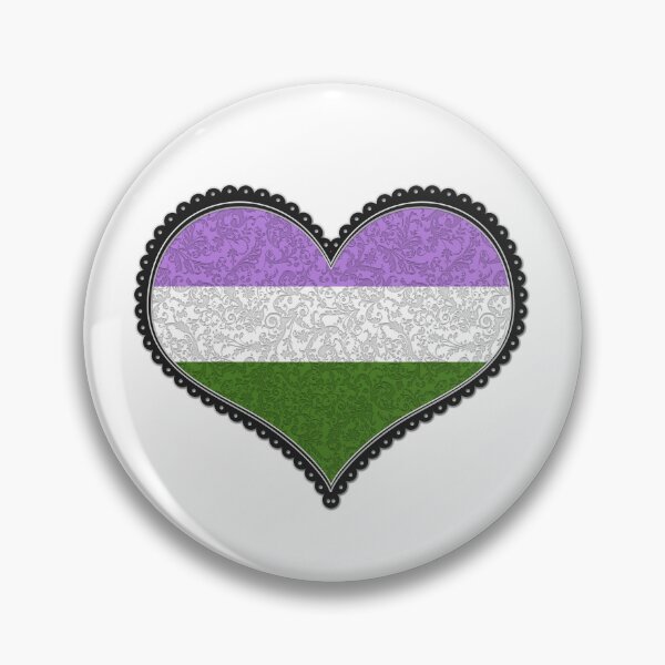 Artikelvorschau, Elegantes Genderqueer Pride Dekoratives Herz in den Farben der Pride-Flagge entworfen und verkauft von LiveLoudGraphic.