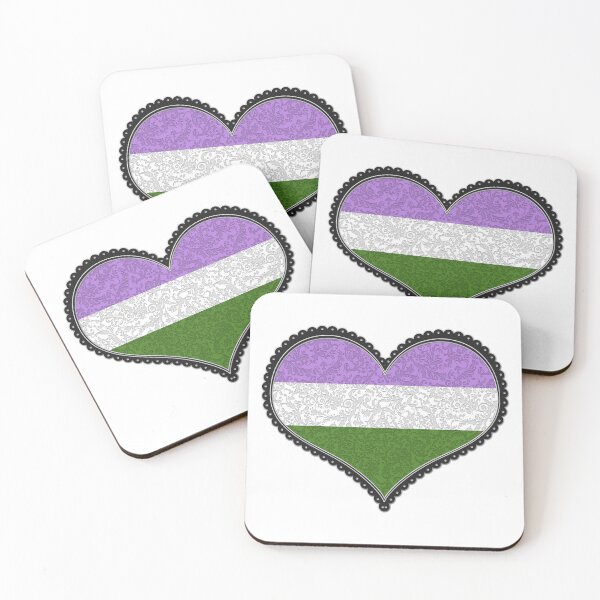 Item preview, Elegant Genderqueer Pride Decorative Heart in Pride Flag Colors designed and sold by LiveLoudGraphic.