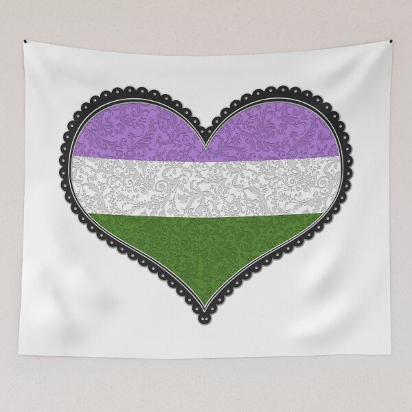Item preview, Elegant Genderqueer Pride Decorative Heart in Pride Flag Colors designed and sold by LiveLoudGraphic.