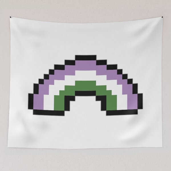 Item preview, Pixel Rainbow Design in Genderqueer Pride Flag Colors designed and sold by LiveLoudGraphic.