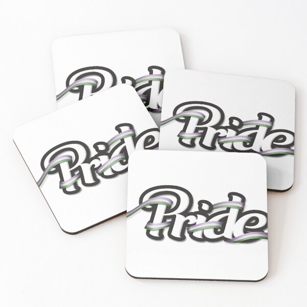Item preview, Genderqueer pride flag colored ribbon wrapped around the letters of the word PRIDE designed and sold by LiveLoudGraphic.