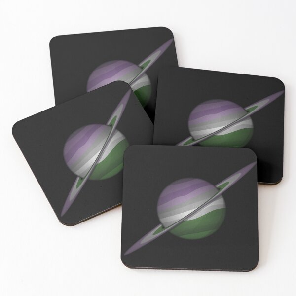 Item preview, Planet and Rings in Genderqueer Pride Flag Colors designed and sold by LiveLoudGraphic.