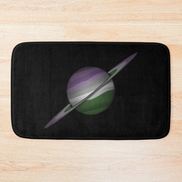 Item preview, Planet and Rings in Genderqueer Pride Flag Colors designed and sold by LiveLoudGraphic.