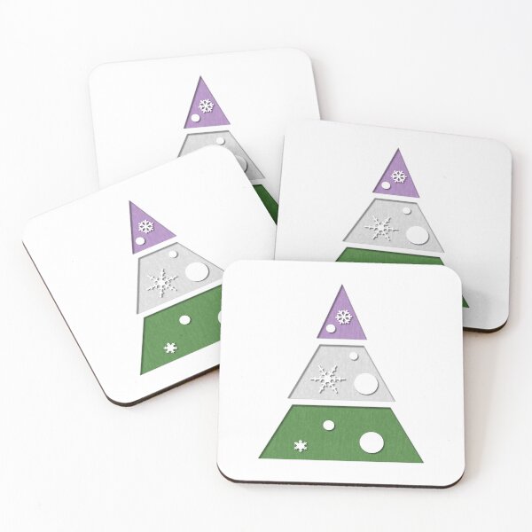 Item preview, Minimalist Christmas Tree in Genderqueer Pride Flag Colors designed and sold by LiveLoudGraphic.