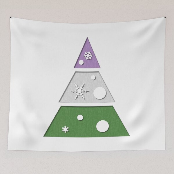 Item preview, Minimalist Christmas Tree in Genderqueer Pride Flag Colors designed and sold by LiveLoudGraphic.