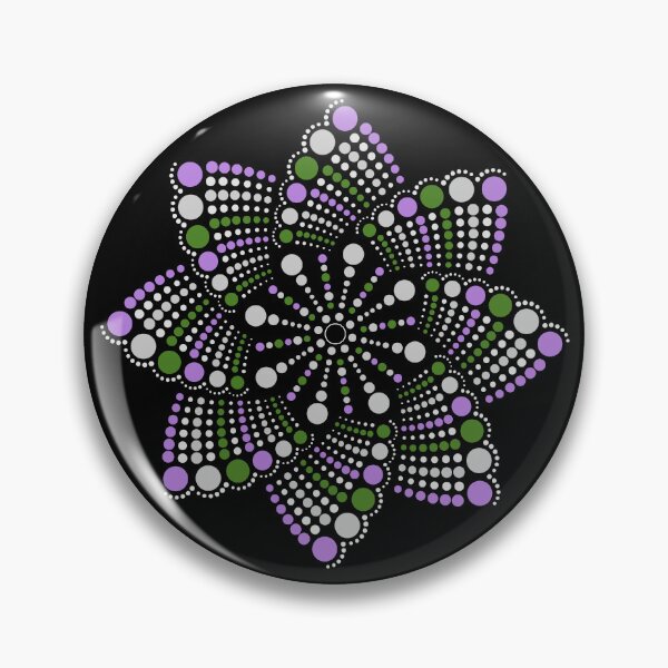 Item preview, Geometric Mandala Dot Art Genderqueer Pride Pattern designed and sold by LiveLoudGraphic.