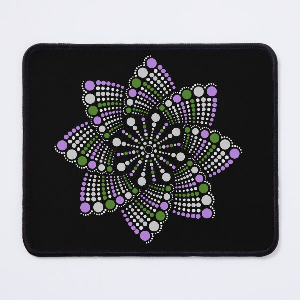 Item preview, Geometric Mandala Dot Art Genderqueer Pride Pattern designed and sold by LiveLoudGraphic.