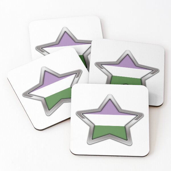Item preview, Large Genderqueer Pride Flag Colored Star with Chrome Frame. designed and sold by LiveLoudGraphic.
