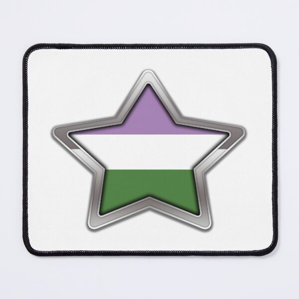 Item preview, Large Genderqueer Pride Flag Colored Star with Chrome Frame. designed and sold by LiveLoudGraphic.