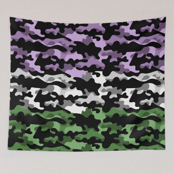 Item preview, Seamless Repeating Camouflage Textured Genderqueer Pride Flag Pattern designed and sold by LiveLoudGraphic.