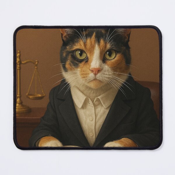 Item preview, Calico Cat Attorney Funny Lawyer Cat Meme Art designed and sold by BadLuckByDesign.