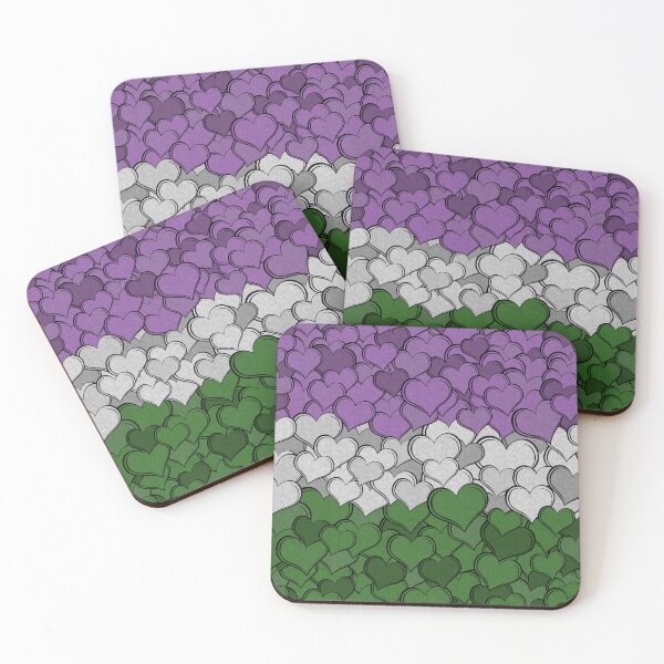 Item preview, Overlapping Hearts in Genderqueer Pride Flag designed and sold by LiveLoudGraphic.
