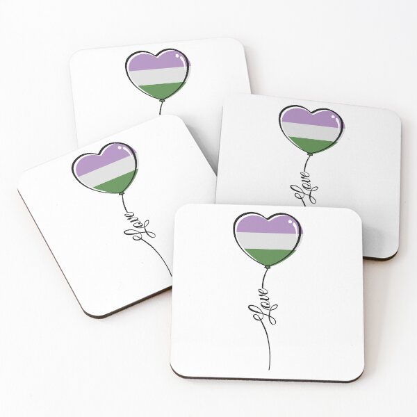 Item preview, Genderqueer Pride Minimalist Heart Balloon with Love designed and sold by LiveLoudGraphic.