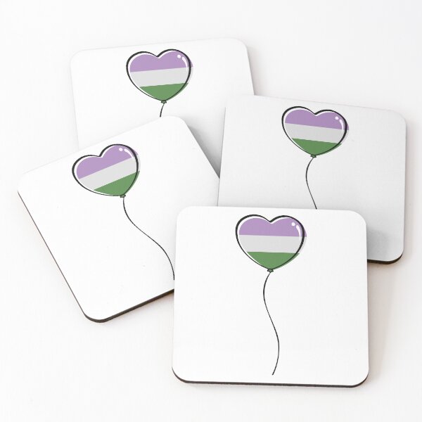 Item preview, Genderqueer Pride Minimalist Heart Balloon designed and sold by LiveLoudGraphic.