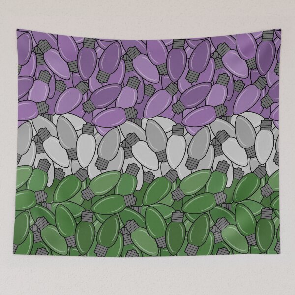 Item preview, Overlapping Christmas Lights in Genderqueer Pride Flag designed and sold by LiveLoudGraphic.