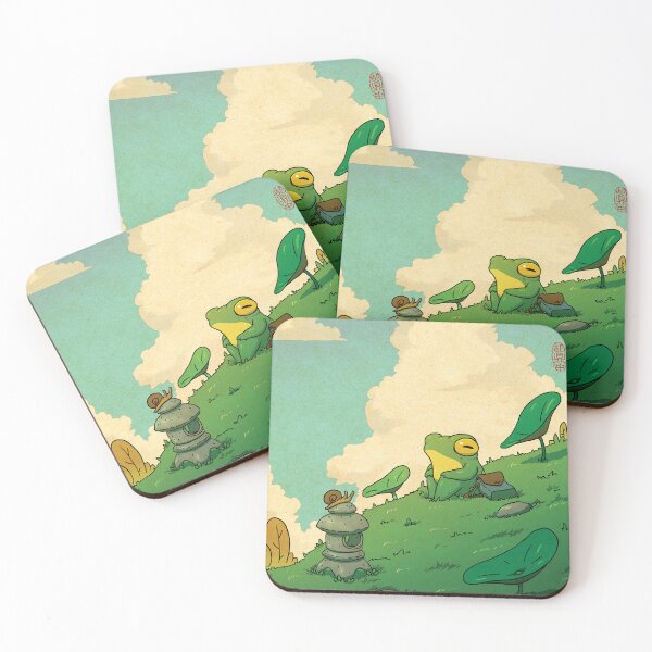Item preview, Frog Relaxing on Hill Daytime Poster magical asian style artwork designed and sold by DingHuArt.