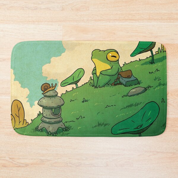 Item preview, Frog Relaxing on Hill Daytime Poster magical asian style artwork designed and sold by DingHuArt.