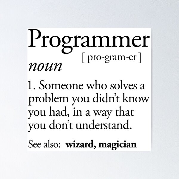 Artikel-Vorschau von Lustige Programmierer-Definition, die Geschenk - für den Informatikprogrammierer, die Informatik-Aussenseiter, die Kodierer und die Software-Entwickler bedeutet!, designt und verkauft von mellowmanifesto.