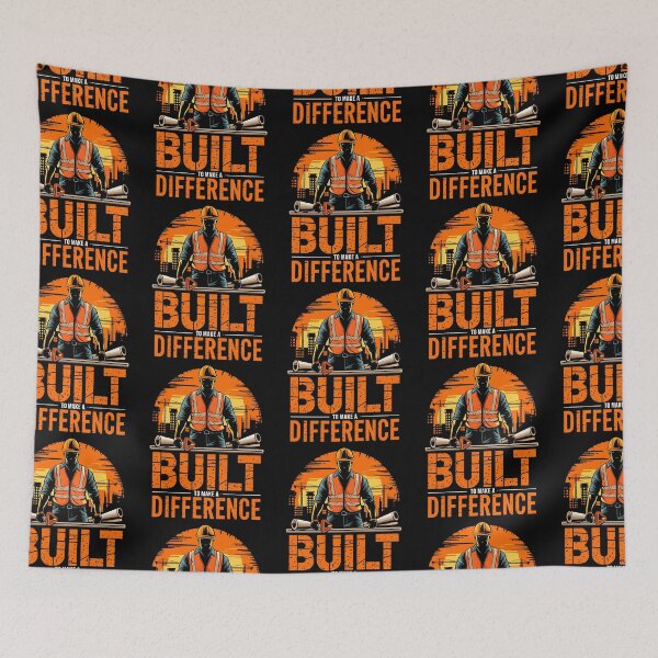 Item preview, Construction Worker Built To Make A Difference designed and sold by Taans-Creation.