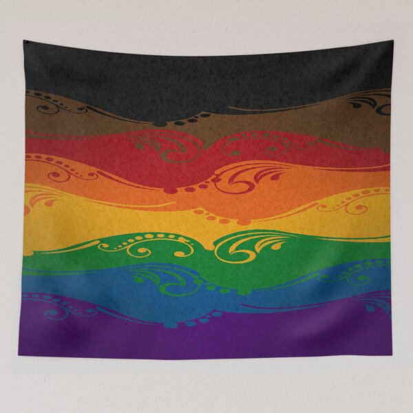 Item preview, Fancy Swooped and Swirled Inclusive Rainbow Pride Flag Background designed and sold by LiveLoudGraphic.