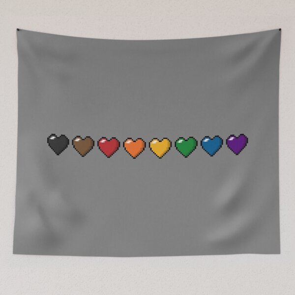 Item preview, Row of Eight Inclusive Rainbow Pride Flag Pixel Hearts designed and sold by LiveLoudGraphic.