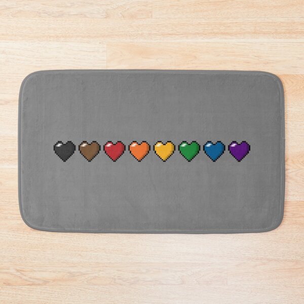 Item preview, Row of Eight Inclusive Rainbow Pride Flag Pixel Hearts designed and sold by LiveLoudGraphic.