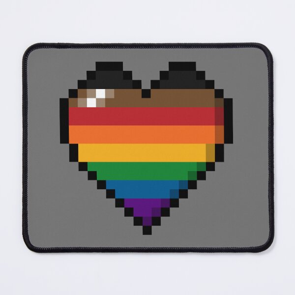 Item preview, Large Pixel Heart Design in Inclusive Rainbow Pride Flag Colors designed and sold by LiveLoudGraphic.