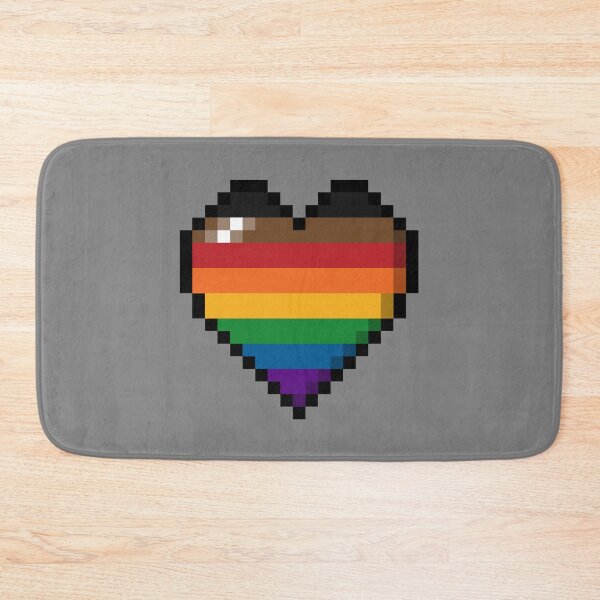 Item preview, Large Pixel Heart Design in Inclusive Rainbow Pride Flag Colors designed and sold by LiveLoudGraphic.