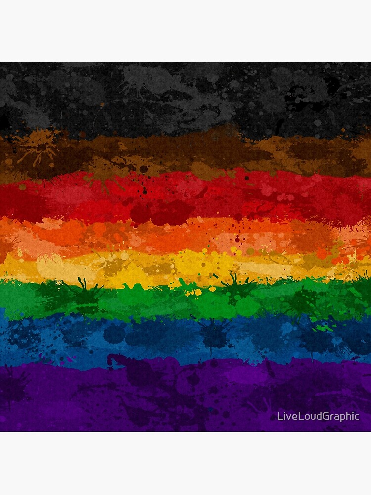 Thumbnail 4 of 4, Pillow, Abstract Paint Splatter Inclusive Rainbow Pride Flag Pattern designed and sold by LiveLoudGraphic.