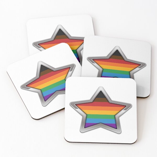 Item preview, Large Inclusive Rainbow Pride Flag Colored Star with Chrome Frame designed and sold by LiveLoudGraphic.