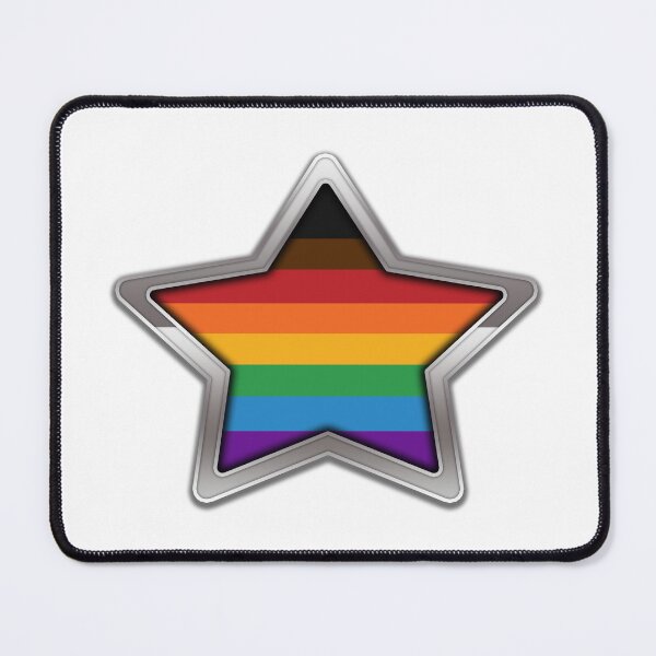 Item preview, Large Inclusive Rainbow Pride Flag Colored Star with Chrome Frame designed and sold by LiveLoudGraphic.