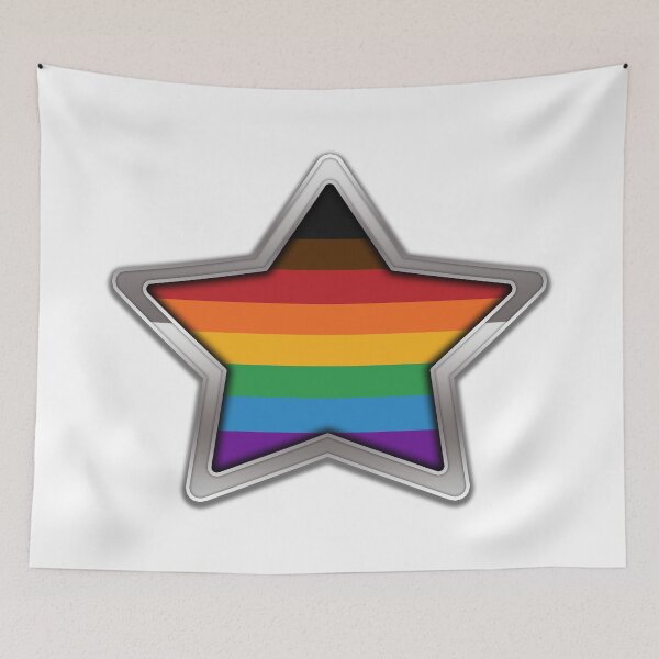 Item preview, Large Inclusive Rainbow Pride Flag Colored Star with Chrome Frame designed and sold by LiveLoudGraphic.