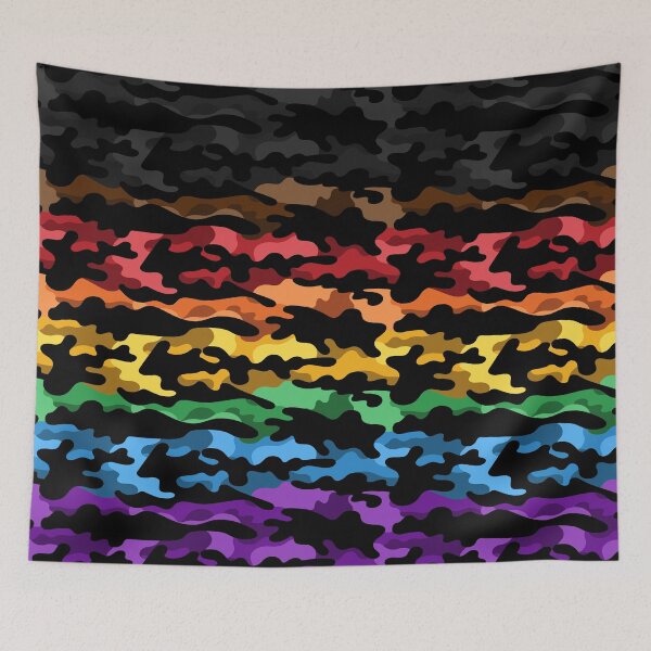 Item preview, Seamless Repeating Camouflage Textured Inclusive Rainbow Pride Flag Pattern designed and sold by LiveLoudGraphic.