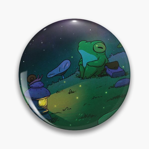 Item preview, Frog Relaxing on Hill Nighttime Poster magical asian style artwork designed and sold by DingHuArt.
