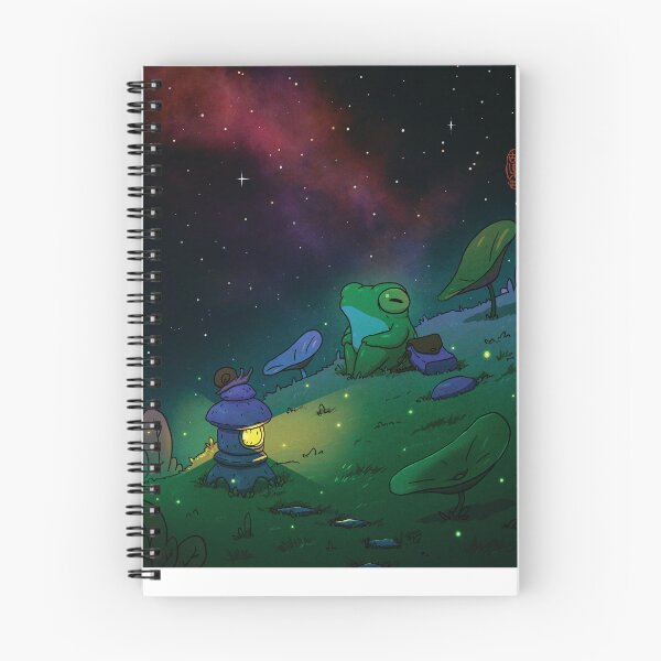 Item preview, Frog Relaxing on Hill Nighttime Poster magical asian style artwork designed and sold by DingHuArt.