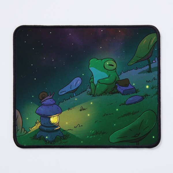 Item preview, Frog Relaxing on Hill Nighttime Poster magical asian style artwork designed and sold by DingHuArt.